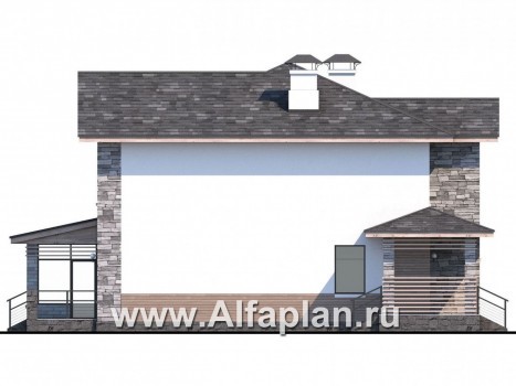 «Снежная страна» - проект двухэтажного дома с террасой - превью фасада дома