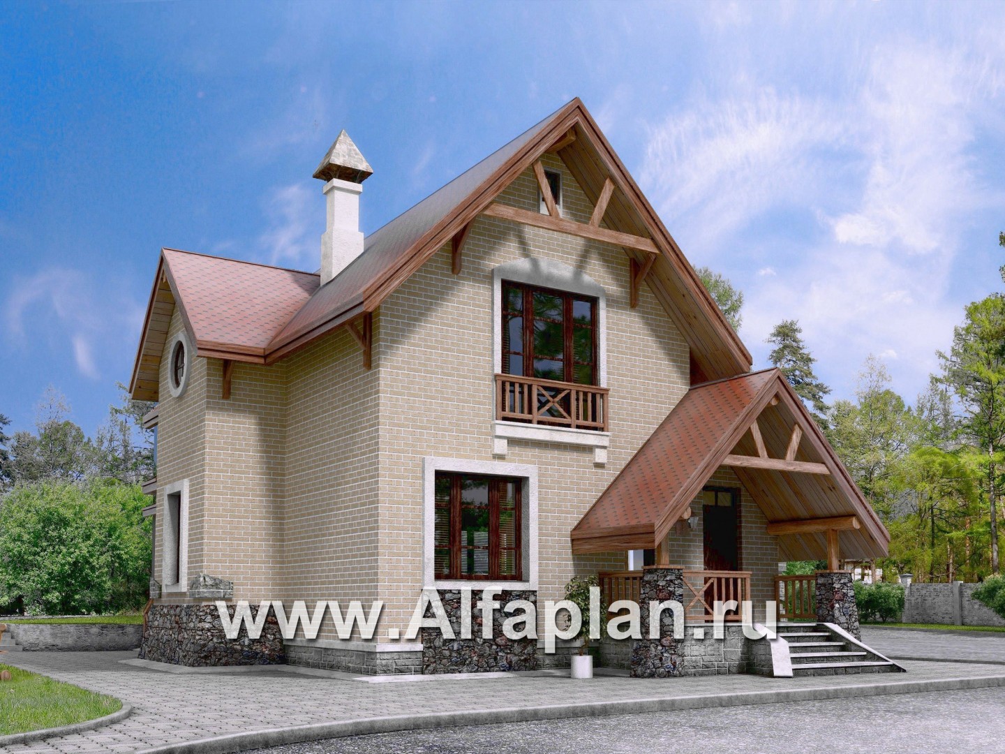 Проекты домов Альфаплан - «Альпенхаус» - альпийское шале - основное изображение