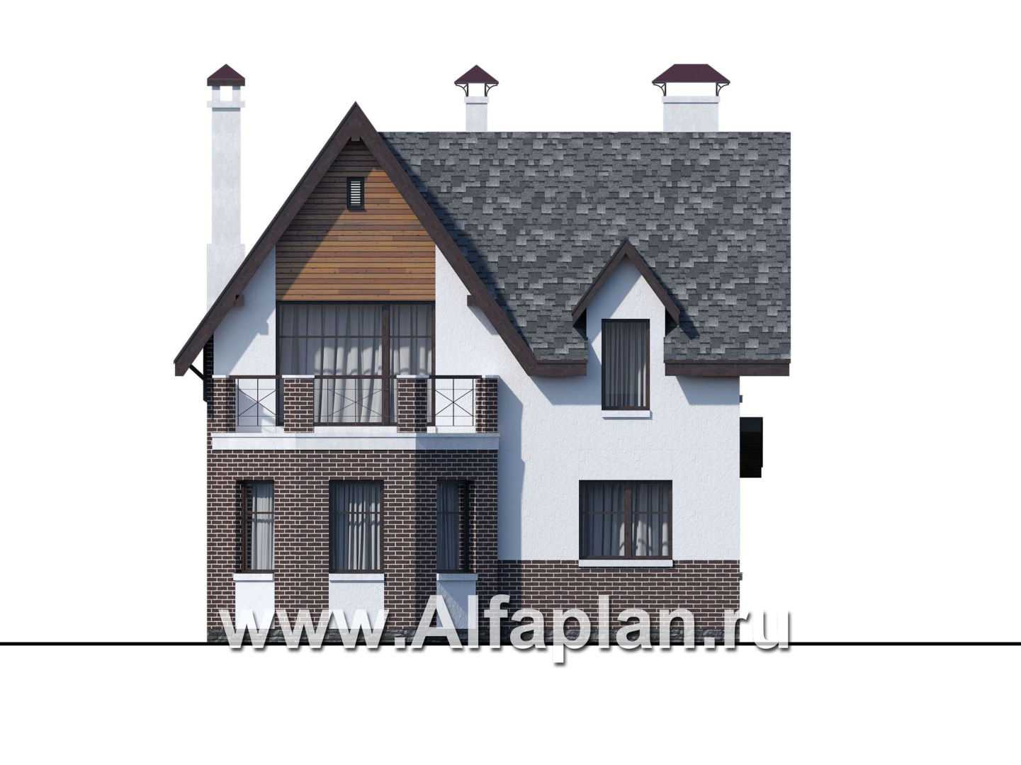 Проекты домов Альфаплан - «Стелла»- стильный дом для маленького участка - изображение фасада №4