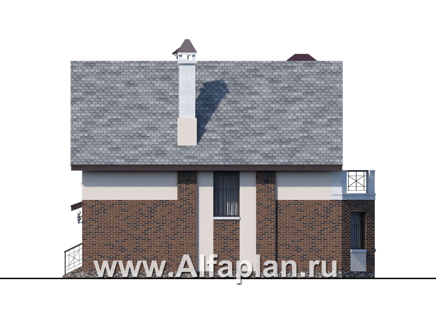 Проекты домов Альфаплан - «Стелла»- стильный дом с гаражом для маленького участка - изображение фасада №2