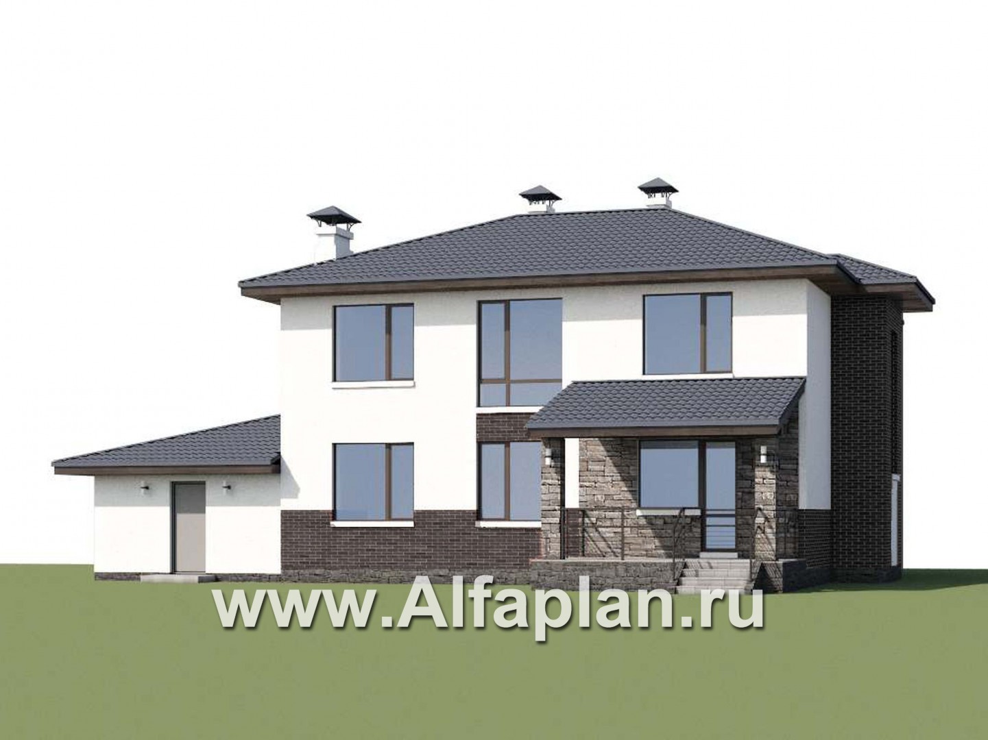 Проекты домов Альфаплан - «Страйк» - современный дом с открытой планировкой и гаражом - дополнительное изображение №1