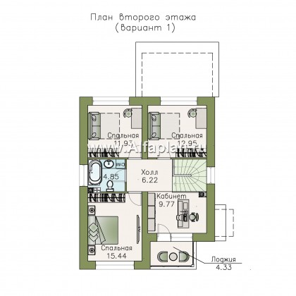Проекты домов Альфаплан - «Вламинк» - очень удобный современный дом - превью плана проекта №2