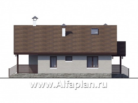 Проекты домов Альфаплан - Кирпичный дом «Моризо» - шале с двусветной гостиной - превью фасада №2