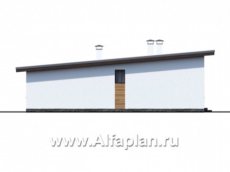 Проекты домов Альфаплан - «Эпсилон» - одноэтажный дом с сауной и джакузи на террасе - превью фасада №3