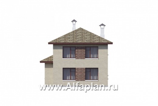 «Рациональ» - проект двухэтажного дома из кирпича, с балконом - превью фасада дома