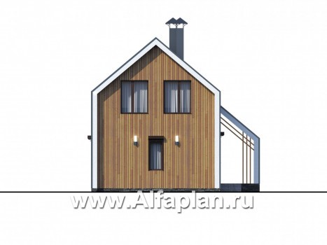 Проекты домов Альфаплан - «Сигма» - стильный двухэтажный каркасный дом - превью фасада №4
