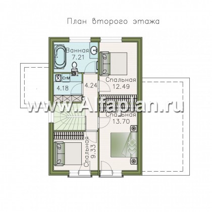 Проекты домов Альфаплан - «Сигма» - небольшой дом с сауной на первом этаже - превью плана проекта №2