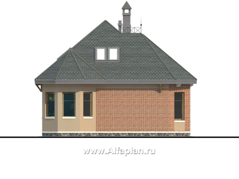 Проекты домов Альфаплан - «Душечка» - небольшой дом с мансардой - превью фасада №3