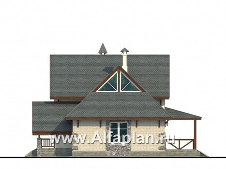 Проекты домов Альфаплан - «Альпенхаус» - альпийское шале - превью фасада №2