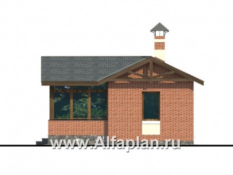 Проекты домов Альфаплан - Баня с уютной верандой - превью фасада №2