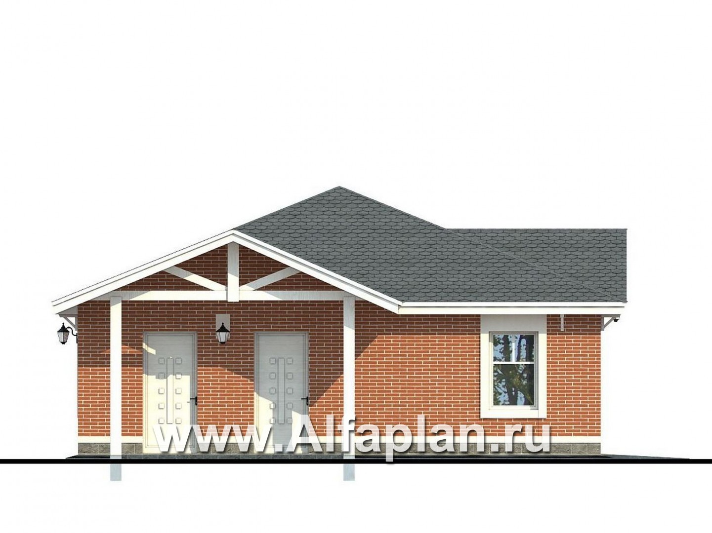 Проекты домов Альфаплан - Гараж на два автомобиля - изображение фасада №3