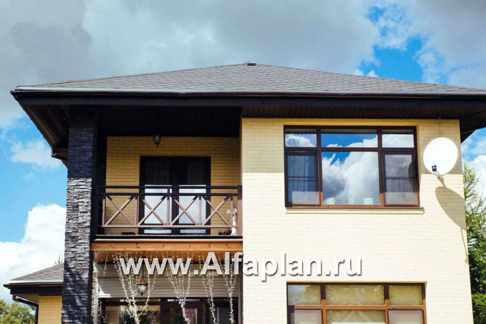 Проекты домов Альфаплан - «Оникс» - компактный двухэтажный дом для небольшого участка - дополнительное изображение №4