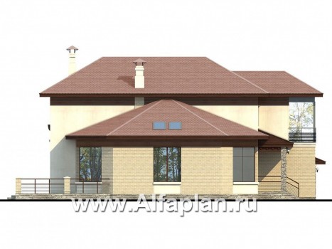 Проекты домов Альфаплан - «Рубин» - современный дом c оригинальной гостиной - превью фасада №3