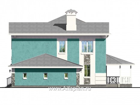 Проекты домов Альфаплан - «Белоостров» - классический коттедж с отличной планировкой - превью фасада №2