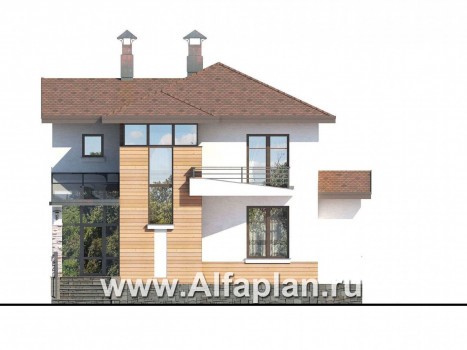 Проекты домов Альфаплан - «Тренд Плюс» - современный загородный дом - превью фасада №1