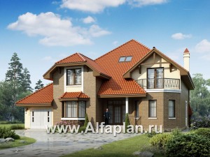 Проекты домов Альфаплан - «Гавань» - комфортабельный дом для большой семьи - превью основного изображения