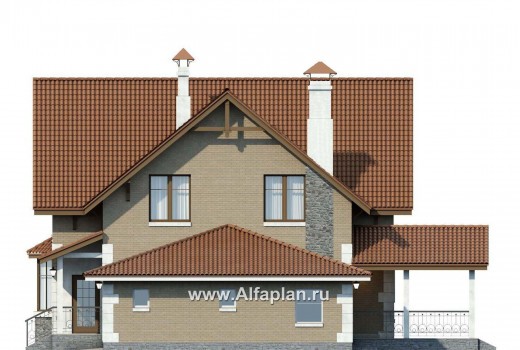 Проекты домов Альфаплан - «Примавера» - компактный коттедж c теплым гаражом - превью фасада №2