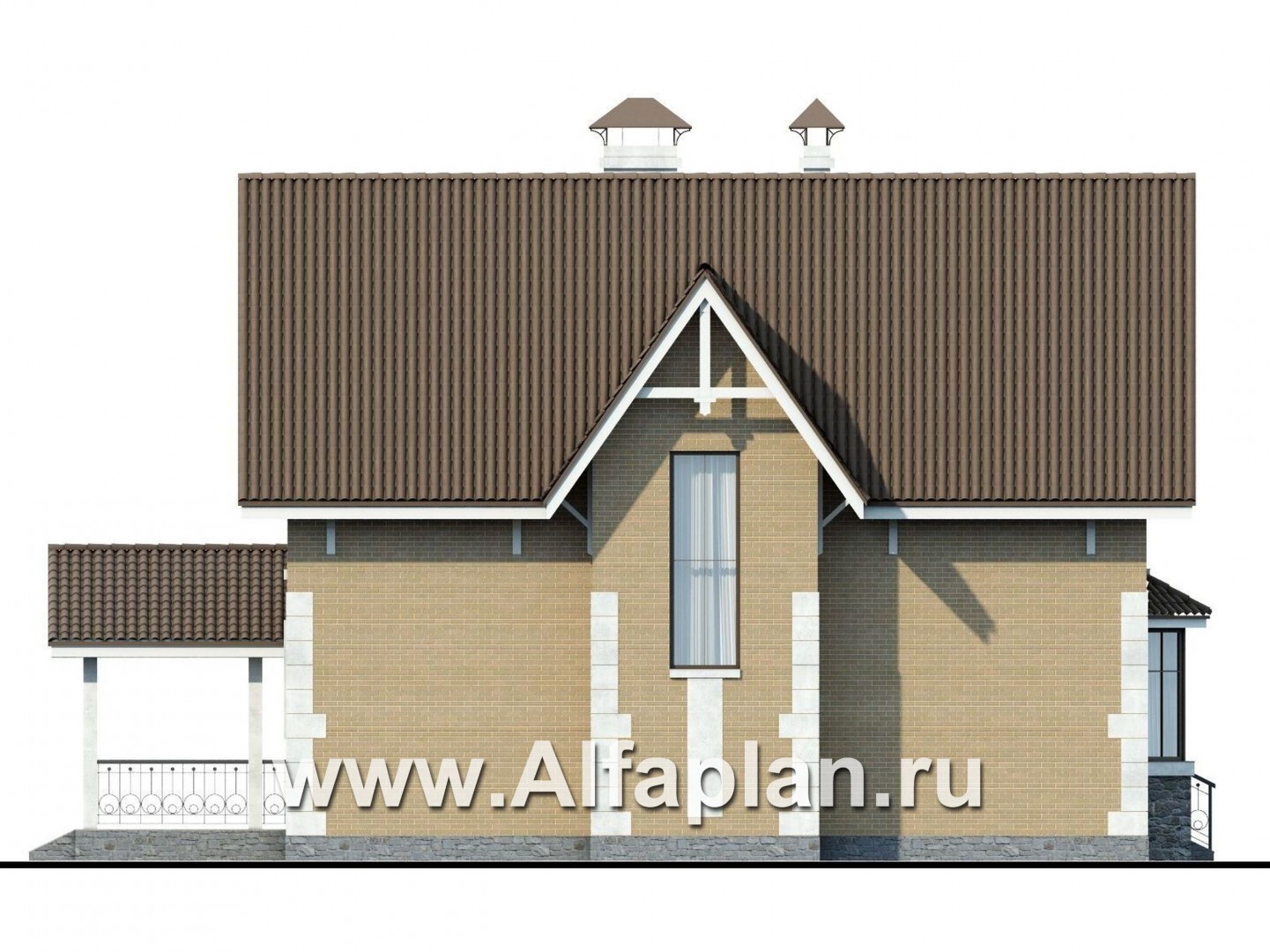 Проекты домов Альфаплан - «Примавера» - компактный загородный дом - изображение фасада №3