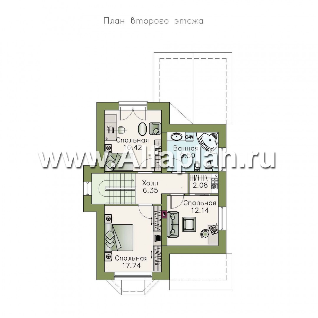 Проекты домов Альфаплан - «Примавера» - компактный загородный дом - план проекта №2