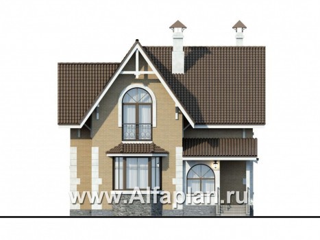 Проекты домов Альфаплан - «Примавера» - компактный загородный дом - превью фасада №1