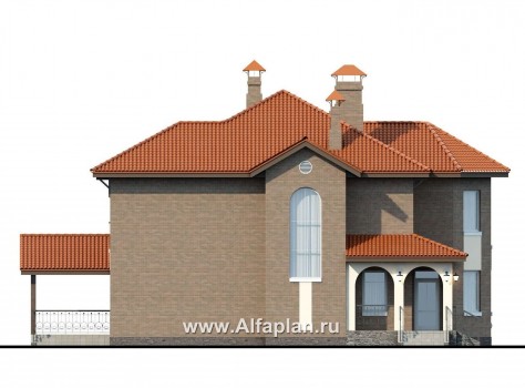 Проекты домов Альфаплан - «Митридат» -  коттедж в средиземноморском стиле - превью фасада №3