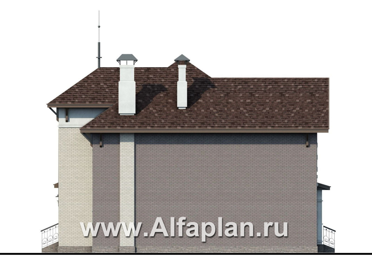 Проекты домов Альфаплан - «Маленький принц» - компактный и комфортный коттедж - изображение фасада №2