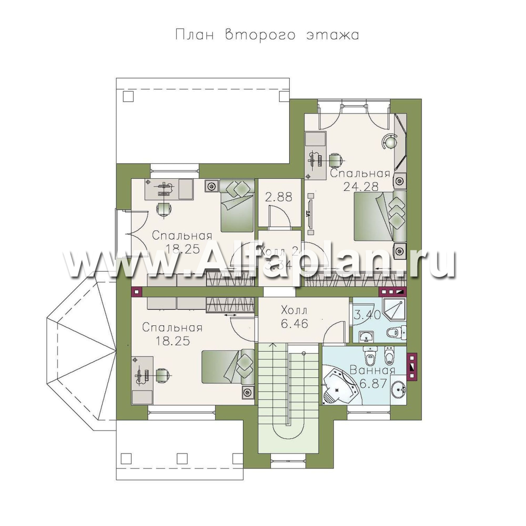 Проекты домов Альфаплан - «Маленький принц» - компактный и комфортный коттедж - план проекта №2
