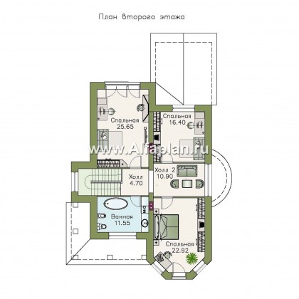 Проекты домов Альфаплан - «Эллада» - красивый и компактный особняк - превью плана проекта №2