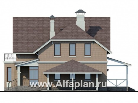 Проекты домов Альфаплан - «Времена года» - дом для семьи с двумя детьми - превью фасада №2