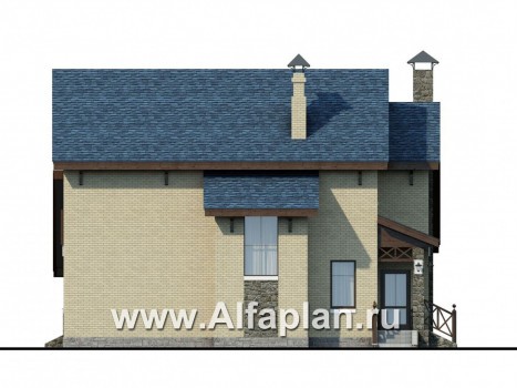 Проекты домов Альфаплан - «Простор» - компактный кирпичный дом с просторной гостиной - превью фасада №3