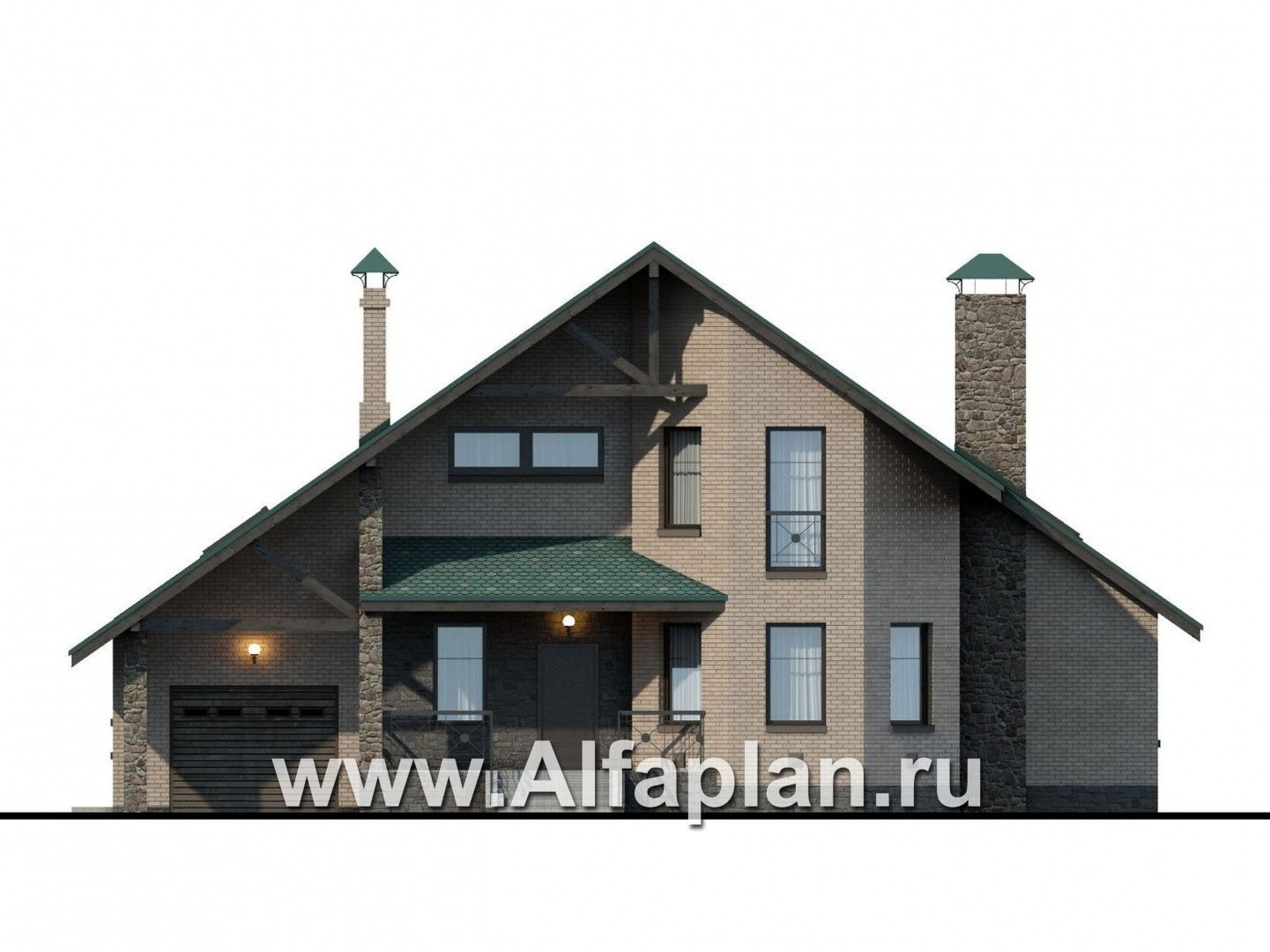Проекты домов Альфаплан - «Эгоист» - прекрасный дом для жизни за городом - изображение фасада №1
