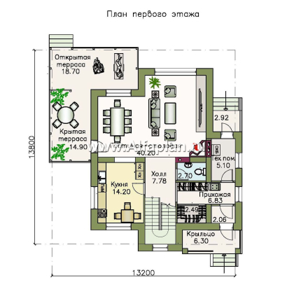 Проекты домов Альфаплан - «Скандинавия» - современный дом с удобным планом - превью плана проекта №1