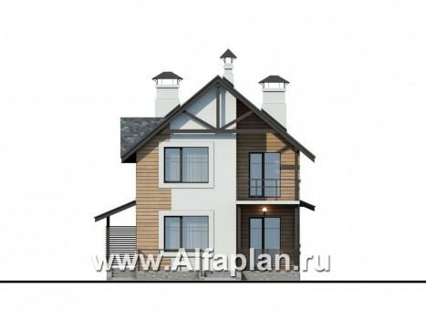 Проекты домов Альфаплан - «Гольфстрим» - дом для очень узкого участка - превью фасада №4