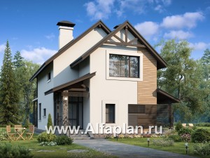 Проекты домов Альфаплан - «Гольфстрим» - дом для очень узкого участка - превью основного изображения