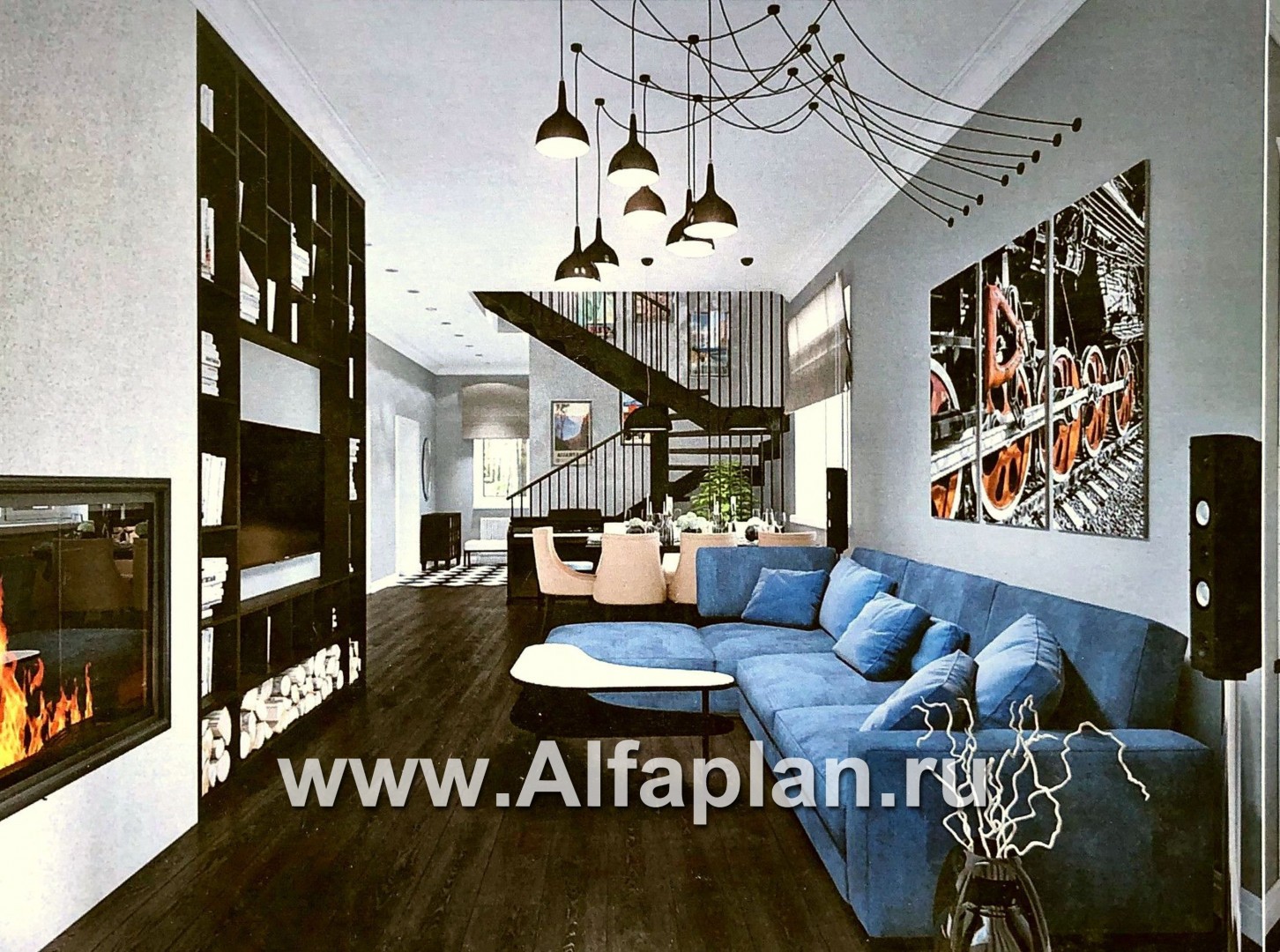 Проекты домов Альфаплан - «Эль-Ниньо»- дом с террасами и навесом для машин - дополнительное изображение №2