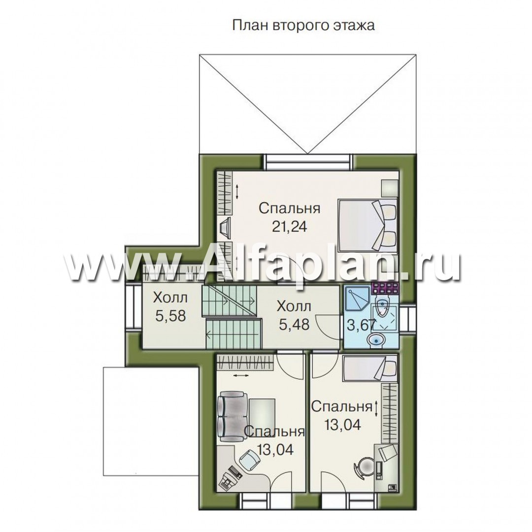 Проекты домов Альфаплан - «Эксклюзив» - компактный трехэтажный коттедж - план проекта №3