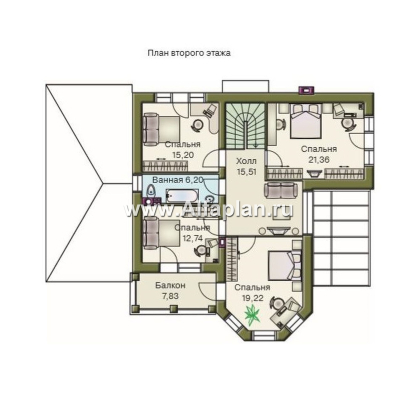 Проекты домов Альфаплан - «Модус Вивенди»- изящный коттедж с зимним садом (или верандой) и гаражом - превью плана проекта №2