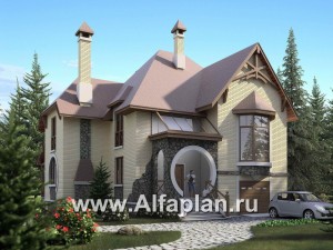 Проекты домов Альфаплан - «Серебряный век» - загородный дом с элементами арт-нуво - превью основного изображения