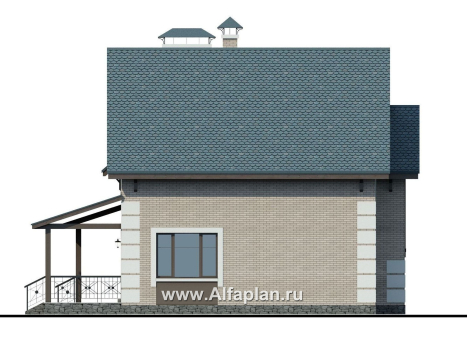Проекты домов Альфаплан - «Приоритет»-  элегантный коттедж , удобный план дома - превью фасада №3