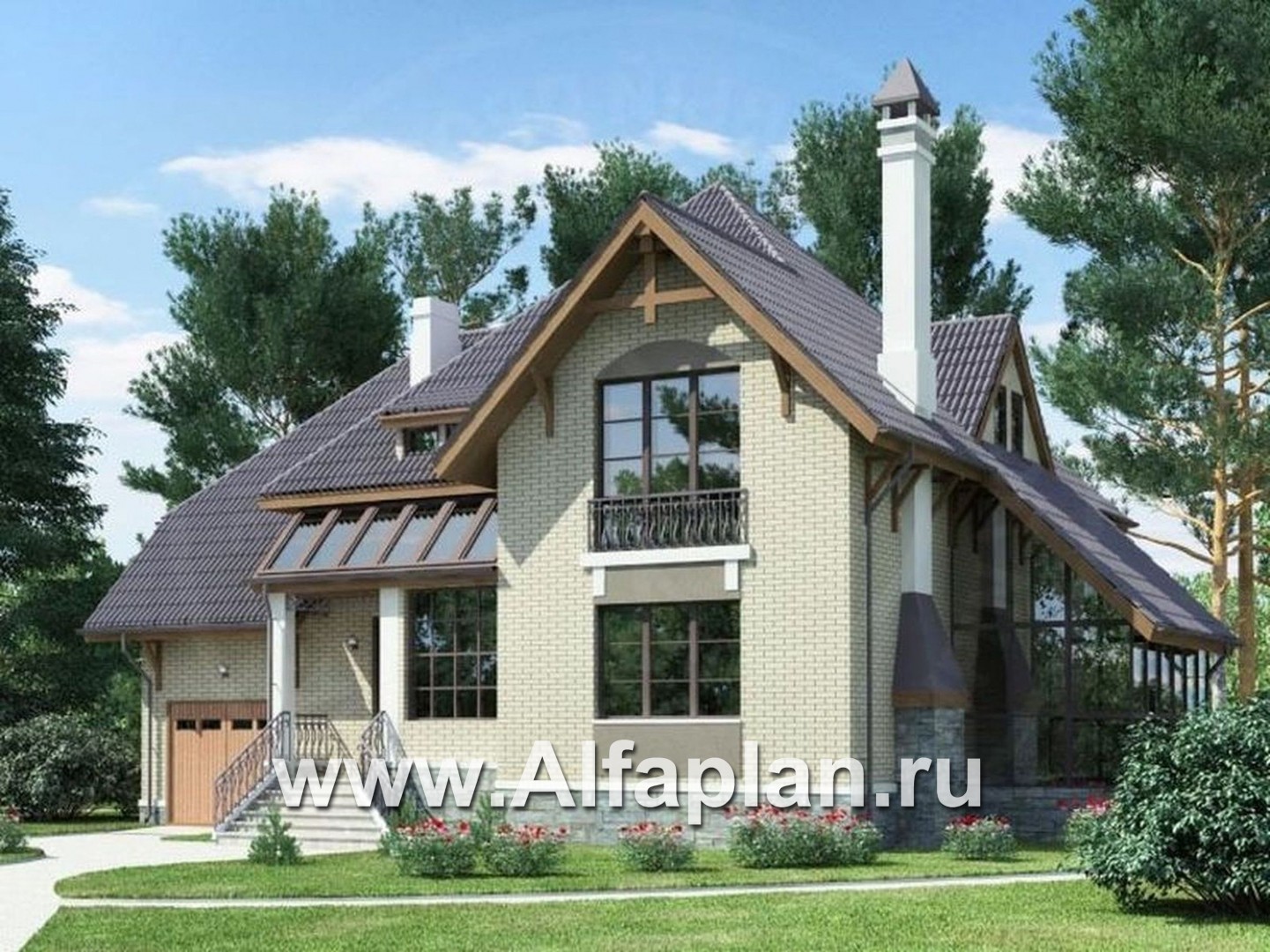 Проекты домов Альфаплан - «Суперстилиса» - удобный дом с рациональной планировкой - основное изображение