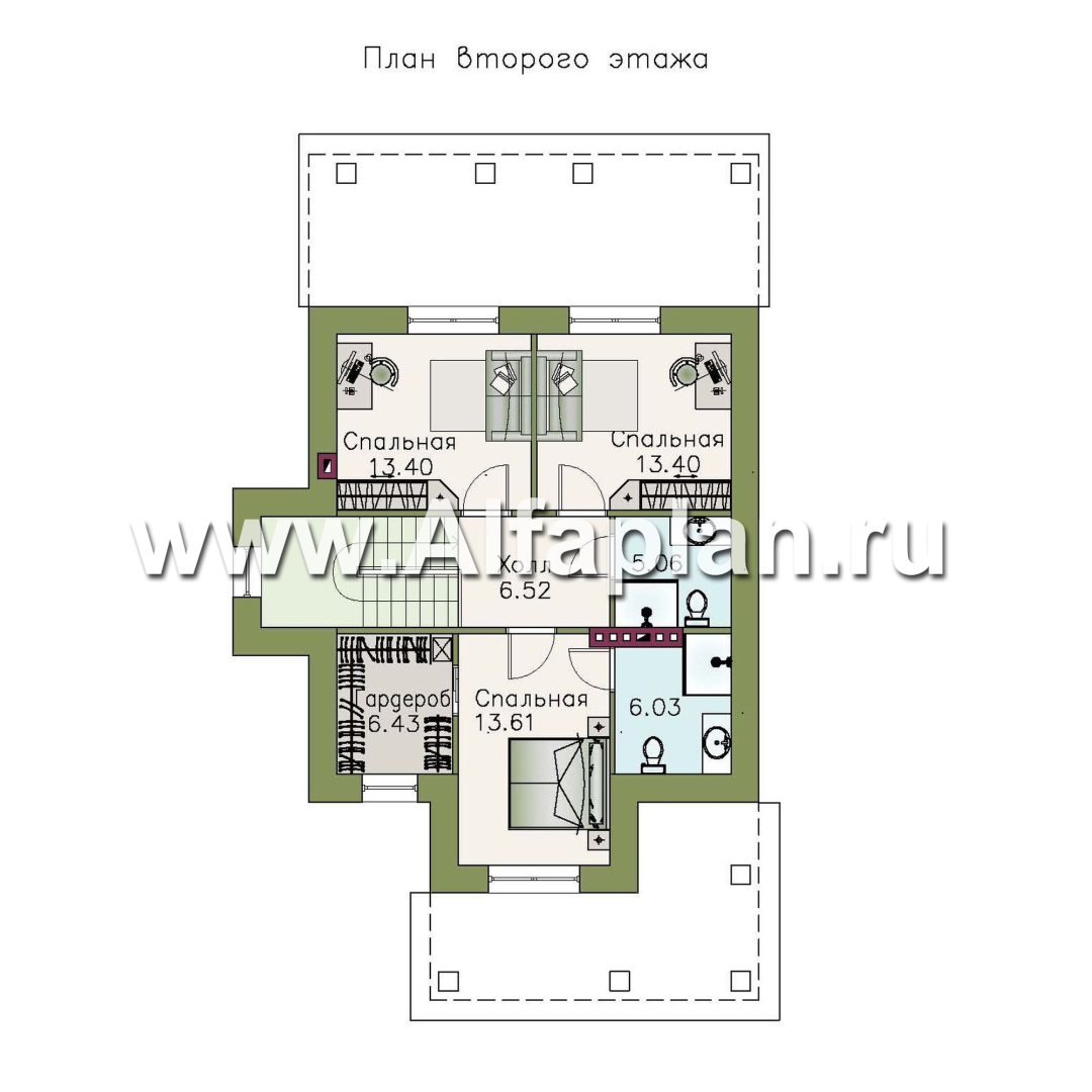 Проекты домов Альфаплан - «Белая ночь»- дом с компактным и комфортным планом - план проекта №2