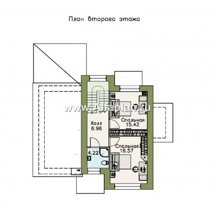 Проекты домов Альфаплан - Кирпичный дом «Прагма» для небольшой семьи - превью плана проекта №2