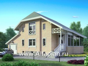 Проекты домов Альфаплан - «Стиль»  - экономичный коттедж с подвалом - превью основного изображения