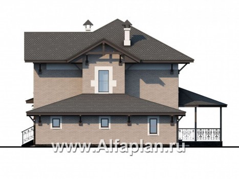 Проекты домов Альфаплан - «Фея сирени» - изящный дом с гаражом - превью фасада №2