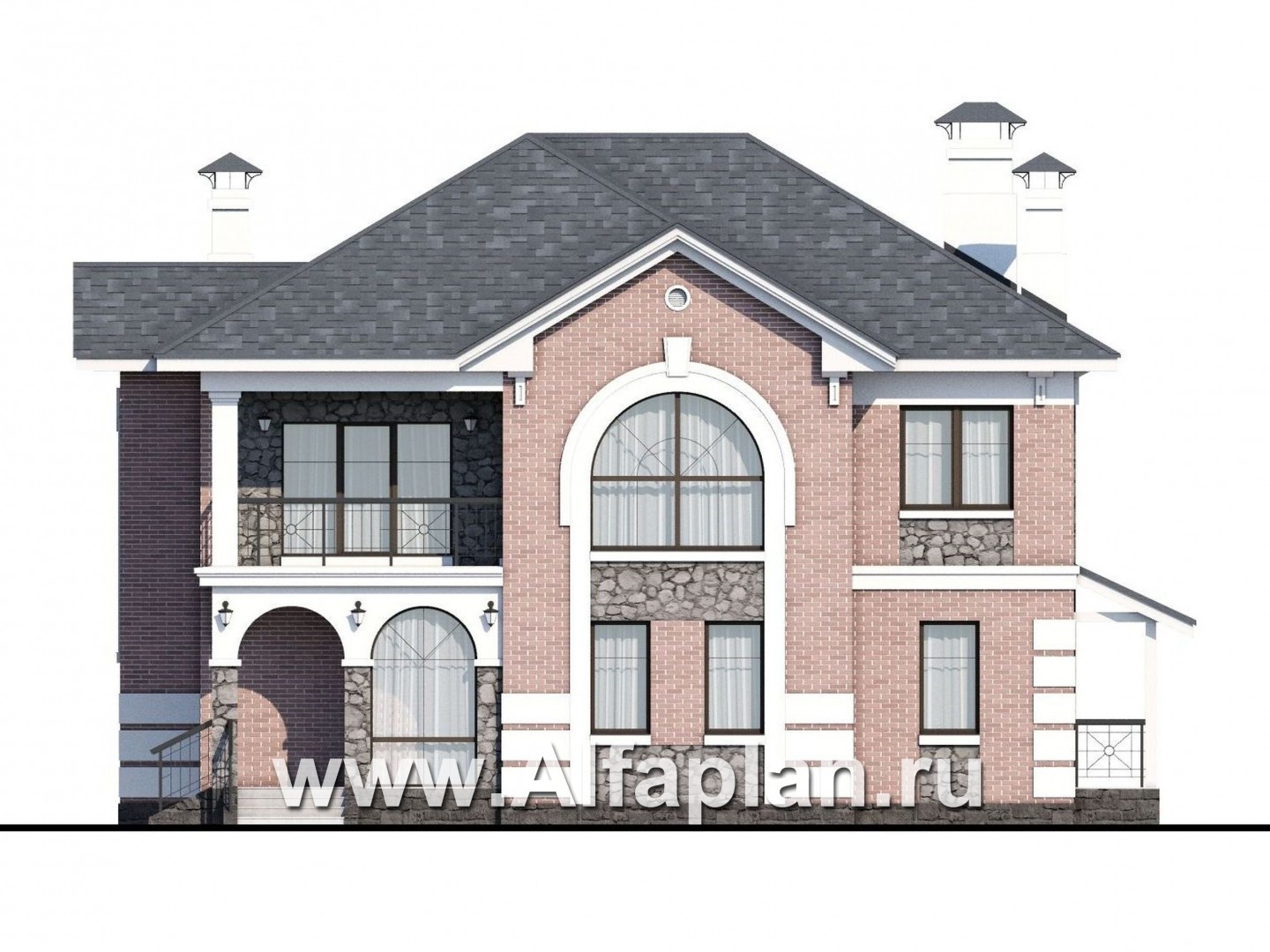 Проекты домов Альфаплан - «Затерянный рай» - коттедж с отличной планировкой - изображение фасада №1