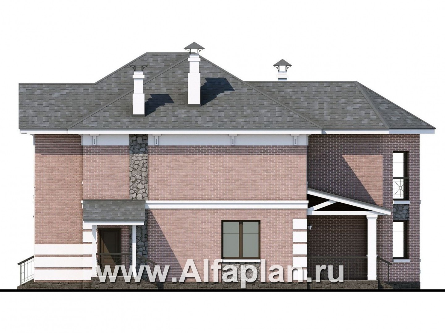 Проекты домов Альфаплан - «Затерянный рай» - коттедж с отличной планировкой - изображение фасада №2