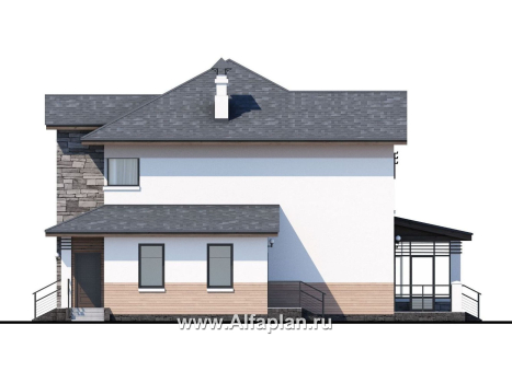 «Оазис» - проект двухэтажного дома с эркером, с комфортной планировкой - превью фасада дома