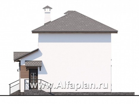 «Карат» - проект простого двухэтажного дома из газобетона, в современном стиле - превью фасада дома