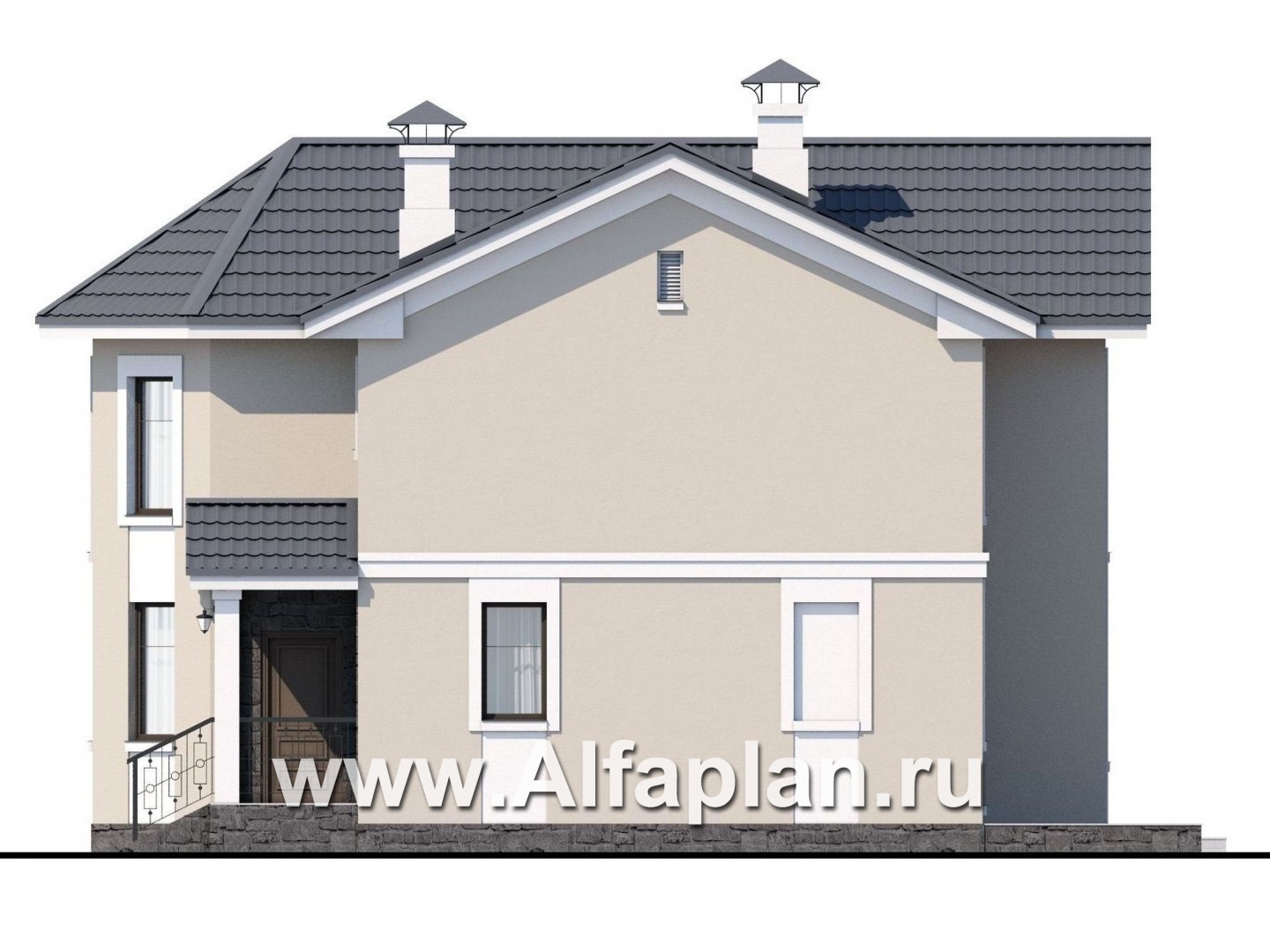 Проекты домов Альфаплан - «Веста» - небольшой удобный дом - изображение фасада №2