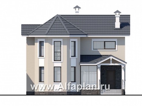 Проекты домов Альфаплан - «Веста» - небольшой удобный дом - превью фасада №1